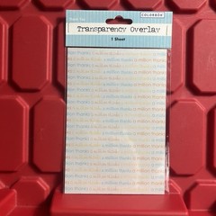 Colorbok Thank You Transparency Overlay 1 Sheet Scrapbooking Brand NEW