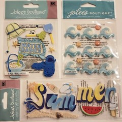 Lot Of 11 JOLEE’S BOUTIQUE K&Co Momenta Scrapbooking Stickers BEACH SUMMER