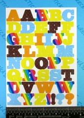 Capital Alphabet Letters Multi Color Sticker Sheet