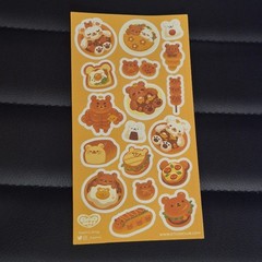 Kawaii Cute Bear Bakery Food Stickii Club Sticker Sheet Junk Journal Planner
