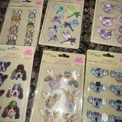 Lot of 67 Packages Crafters Square Assorted Stickers, Transfers, Stencils New