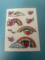 Vintage Prism Vending Angel Hearts Rainbows Sticker Sheet 4×3 Inches Kodak