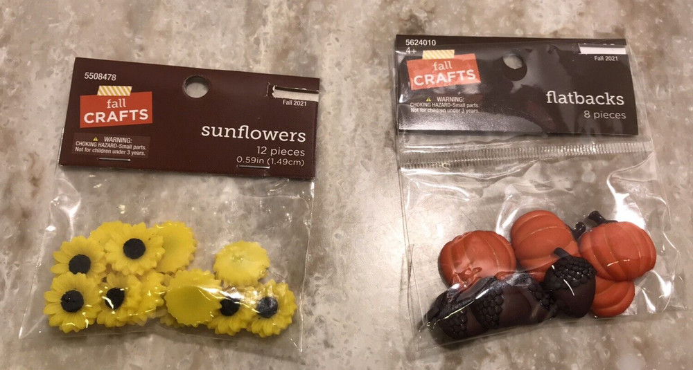 Fall Crafts Harvest Autumn Sunflowers Pumpkins Acorns Table Scatter Decor NEW