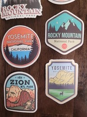 STICKERS x 10 National Parks Redwood Yosemite Zion Crater Rocky Mountain TR4