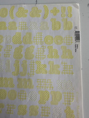 Making Memories Large Pattern PastelYellow Upper/Lower Case ABC/123 Scrapbooking