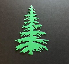TREE Christmas tree die cut embellishments 6 Pcs 3-1/2″ x 2-1/4″ Choose Color