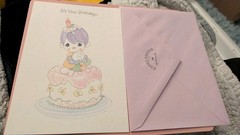 Vintage Hallmark Precious Moments Greeting Card Happy Birthday Clown Glitter