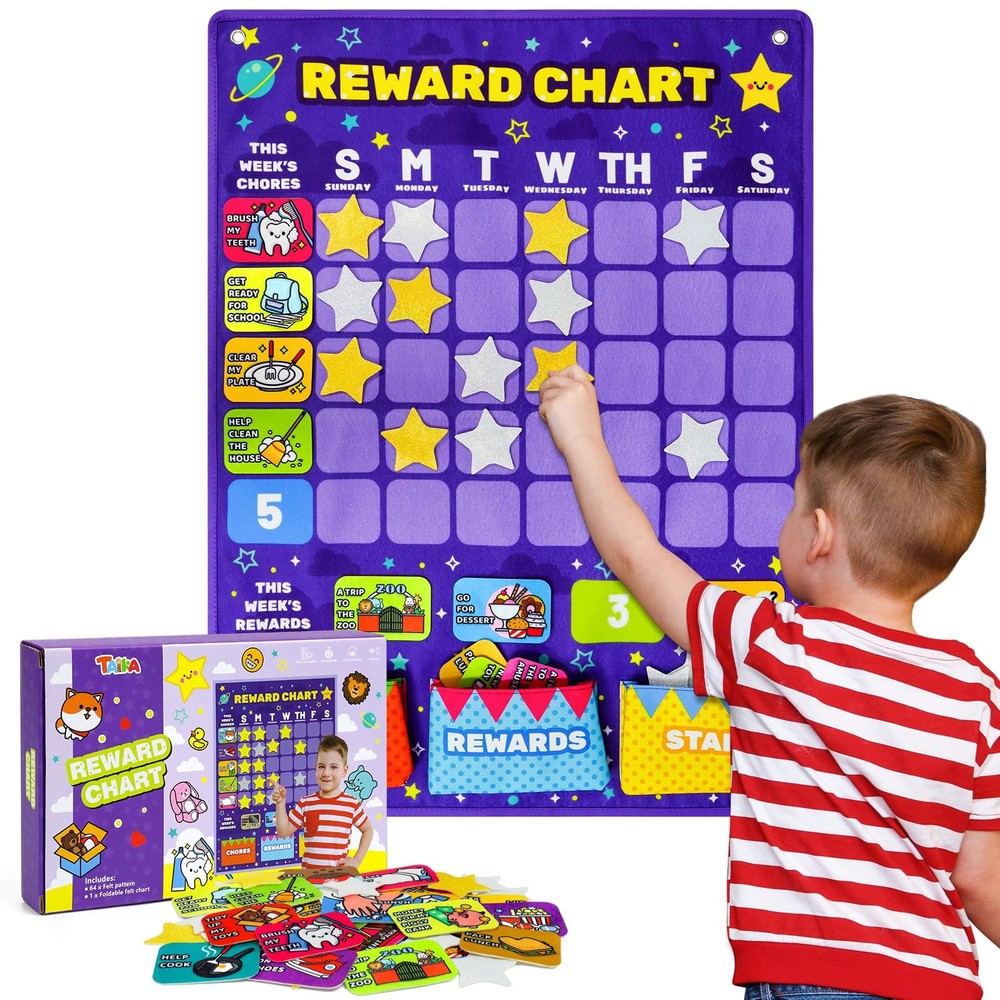 25.5×19 Inch Kids Incentive Behavior Reward Chore Chart Checklist Schedule