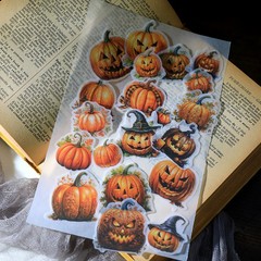 50 pcs Halloween Translucent Vellum Matte Surface Paper Sticker Scrapbook