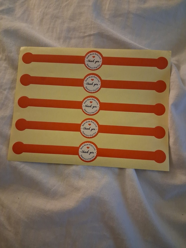 100 Packs Of (5) Red Thank You Stickers (500 Total Stickers)