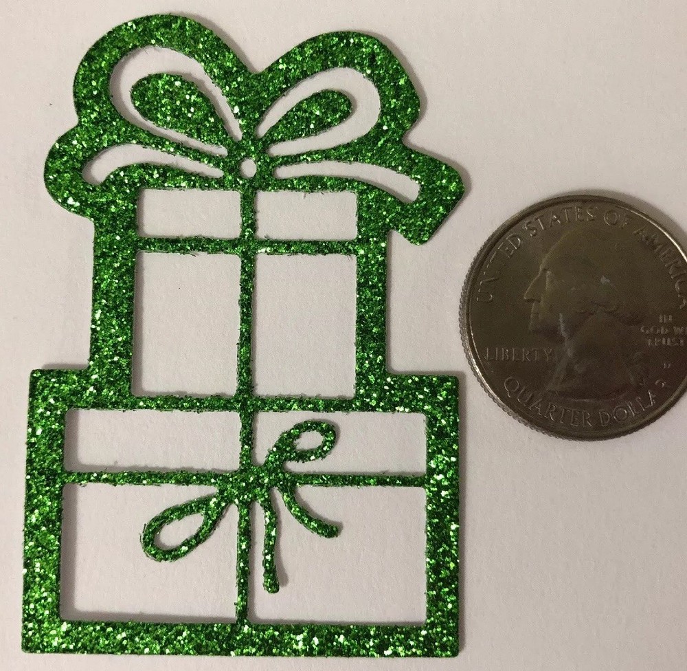GIFT BOX Die-Cuts(4pc)Christmas •Holiday•Happy Birthday•Present •Glitter•Friend