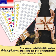 3000 Count Foil Star Stickers for Kids Reward 60 Sheets Small Self-Adhesive Shin