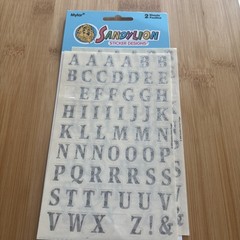 Vtg SandyLion StarTwist Alphabet Stickers Silver Mylar Swirl Letter Y2K Whimsy