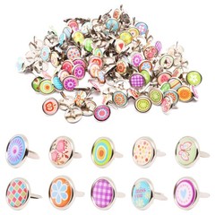 120 PCS 12x12mm Multicolor Cute Round Mini Brads Paper Fasteners for Crafts