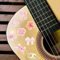 100Pcs Cute Aesthetic Coquette Stickers Aesthetic Pink Bow Tie Stickers for Wate
