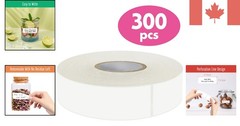 Self-Adhesive Food Labels – 300 Pack Water and Tear Resistant Kitchen Solution