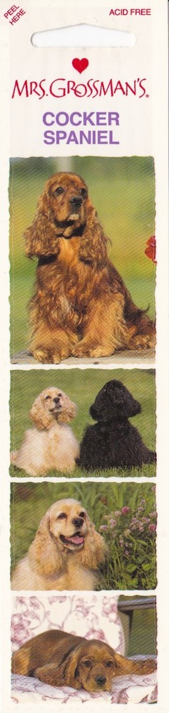 Mrs. Grossman’s Top Dog Stickers – Cocker Spaniel – 4 Stickers – 1 Strip