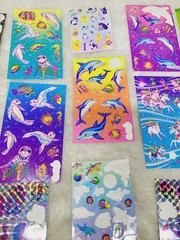 Huge Lot Early 90s Vintage Lisa Frank Stickers 24 Squares Plus 2 8×5.5″ Sheets