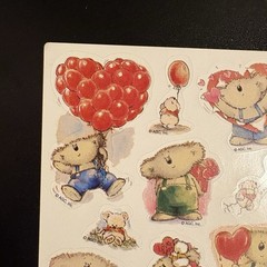 1 Sheet of Vintage AGC Heart Koala Stickers – 12 Stickers on the Sheet
