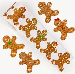 100 PCS Christmas Lights Tree Snow Santa Hat Gingerbread Metallic Foil Stickers