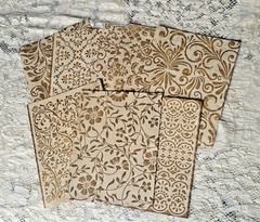 Eight Handmade 28 Pound-8.5 x 11 Inch Coffee Dyed Paper for Your Journals-Set 1