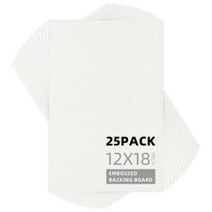 25 Pack Embossed Backing Boards Only, 12×18 Uncut White Mat Board, Acid Free …