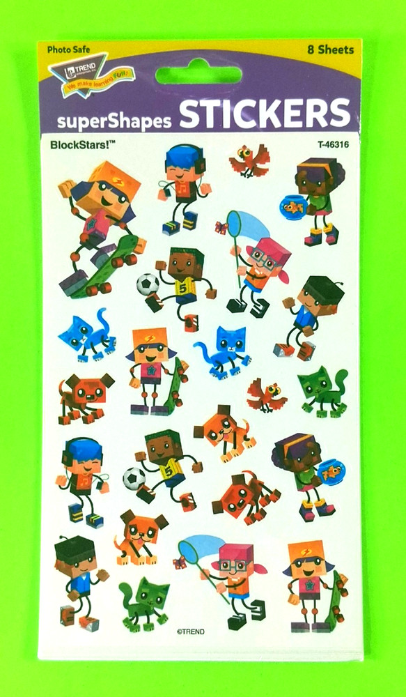 Trend Block Star Kids Stickers Pack 8 Sheets Retired