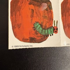 2 Vintage Scholastic 1989 The Very Hungry Caterpillar Stickers