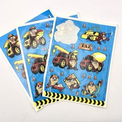 Vintage 1997 Hallmark Looney Tunes Taz At Work Sticker Sheet Lot of 3