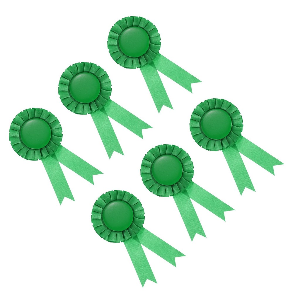 6 PCS Blank Award Winner Recognition Ribbons With Pin Home Study Green