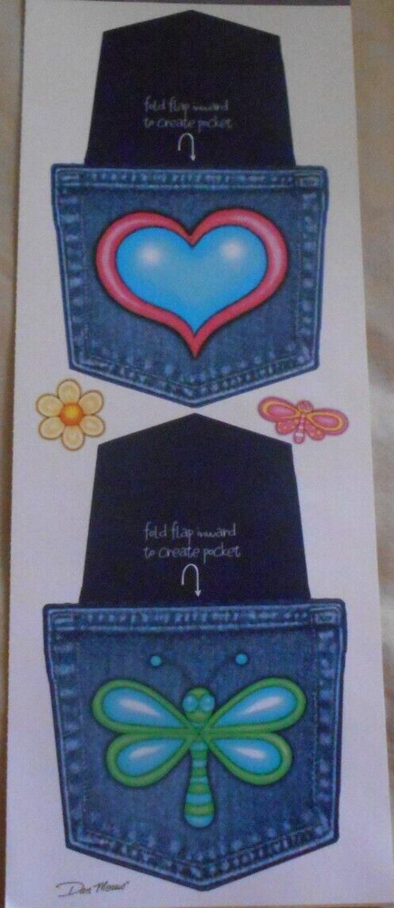Denim Pockets Blue Jean Casual Hippie Fun Flower Heart Miss Elizabeth’s Stickers