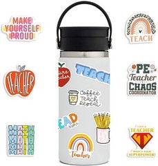 50 pcs Inspirational Teacher Stickers for Laptop, Notebook, Planner, Gift