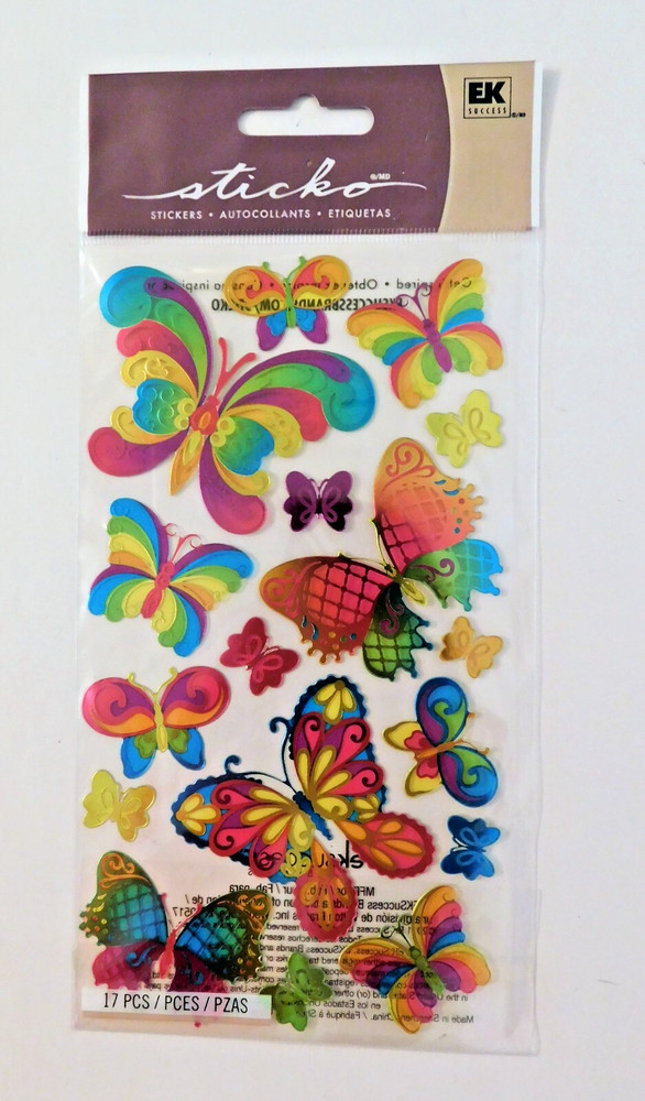 Stained Glass Butterfly Scrapbook Stickers Sticko EK Success 9672