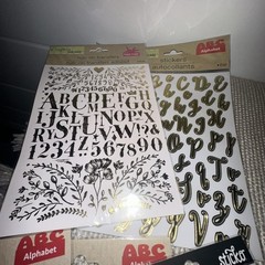 Lot Of 14 Crafters Square ABC’s Alphabet Stickers & 2 Starburst gem. Multicolor