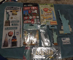 HUGE NEW LOT of 9 NEW YORK CITY THEME statue of liberty + scrapbooking stickers