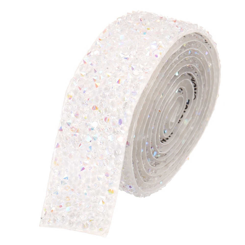 1 Inch x 1 Yard Crystal Rhinestone Sticker Ribbon White