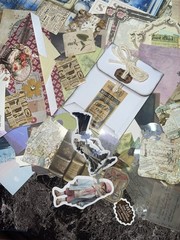 Vintage Scrapbooking Supplies Kit, 200+Pcs Junk Journal Kit with Scrapbook Paper