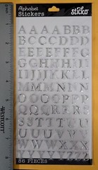 Alphabet Stickers/Silver/ 86 pieces