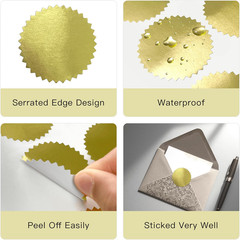 2 Inch round Gold Foil Stickers for Embossing 200 Pcs, Blank Self