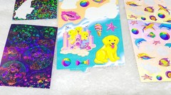Huge Lot Early 90s Vintage Lisa Frank Stickers 24 Squares Plus 2 8×5.5″ Sheets