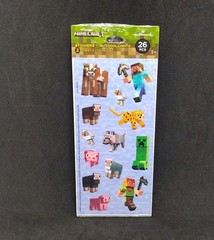MINECRAFT Stickers 2 Sheets 26 Pieces Hallmark/Mojang Steve New