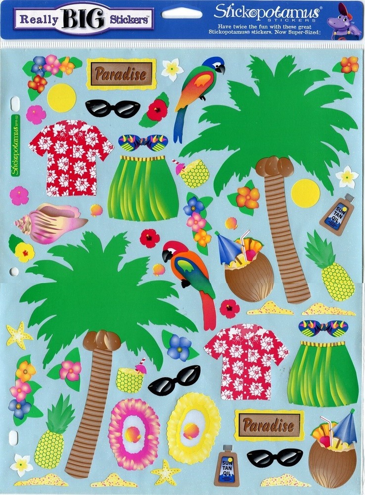 Paradise, Really Big scrapbook stickers, 9×11″ -Sticko SP-BPR-52