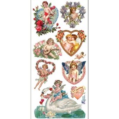 Violette Stickers – Love Angels – 1 Victorian Cherubs Sticker Sheet – Stationery