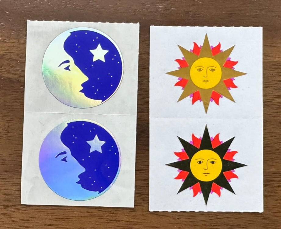 Vintage Mrs. Grossman «SUN & MOON» Reflections Stickers ~ RARE