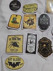 Lot Of Halloween Potion Bottle Label Stickers Journal Collage Apothacary Book