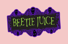 Beetlejuice – logo die cut sticker – WATERPROOF
