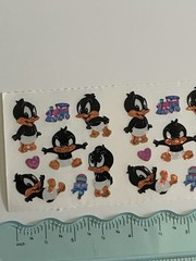 SANDYLION STICKER SHEET LOONEY TUNES BABY DAFFY DUCK PRISMATIC COLLECTIBLE RARE.