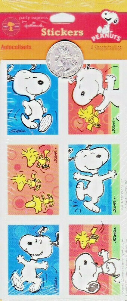 Hallmark Stickers – Peanuts with Snoopy and Woodstock – Free Shipping
