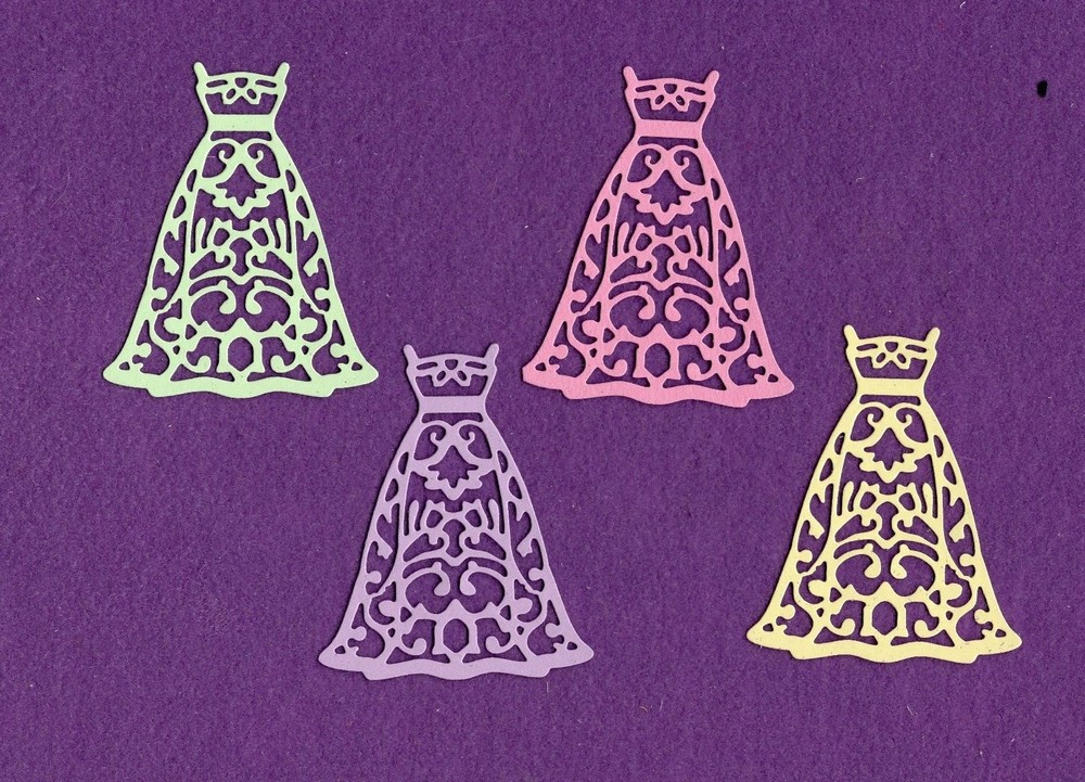 DRESS # 2 formal wedding prom die cuts scrapbook cards