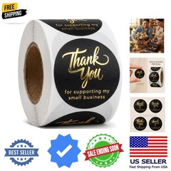 500 Thank You for Supporting My Small Business Stickers – 1.5 Inch Black and …
